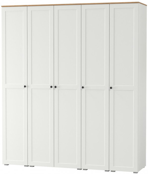 Остин Набор шкафов 03, цвет белый шагрень/дуб крафт золотой, ШхГхВ 200х54,3х229,6 см., универсальная сборка