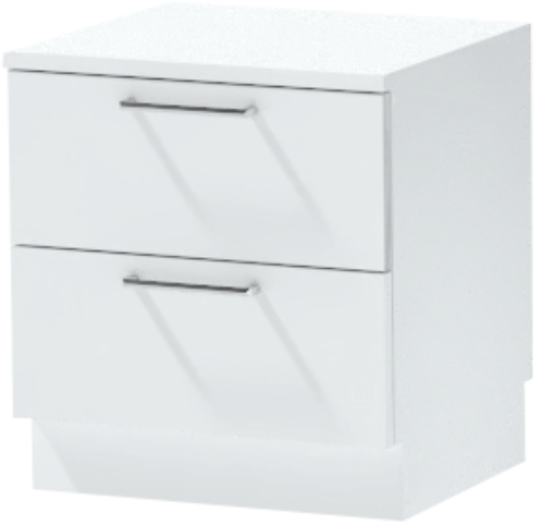 Тумба-6 прикроватная напольная "Иннэс-7", Белый/Белый глянец