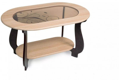 Стол журнальный СЖ-21 с рисунком Р4 венге/дуб