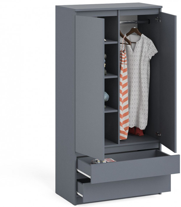 Мори Шкаф МШ900.1, цвет графит, ШхГхВ 90,4х50,4х179,6 см.
