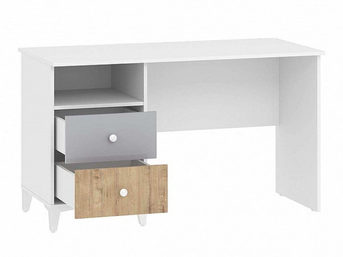 НМ 041.16 стол письменный Морти Дуб Бунратти/белый/серый