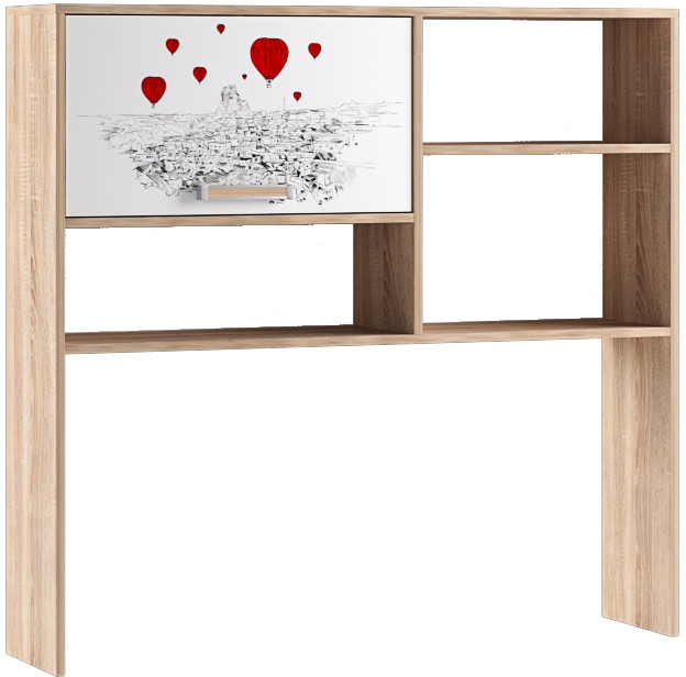 Модульная детская спальня Бланка, набор 3, Дуб сонома/Белый с фотопечатью