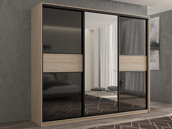 Шкаф-купе Кааппи 9 Сонома Светлый 240х60х230 см