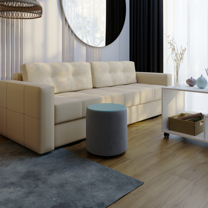 Пуф Пай, серый/мдф бриз