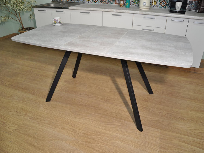 Стол обеденный Орфей Черный / цемент светлый