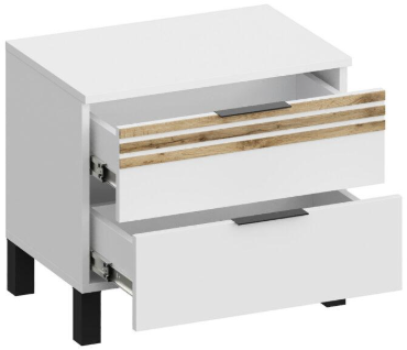 Модульная спальня Нао, набор №5, Белый/Профиль МДФ Дуб вотан