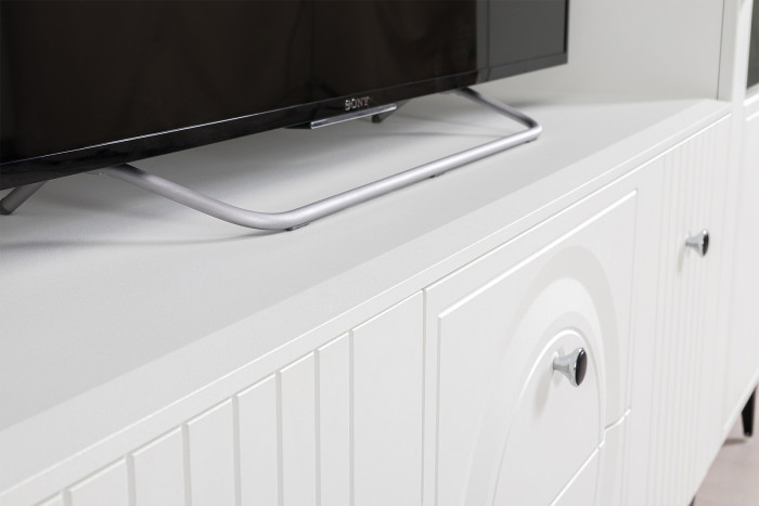 Валенсия Гостиная № 077, ЛДСП белый шагрень/МДФ белый шагрень