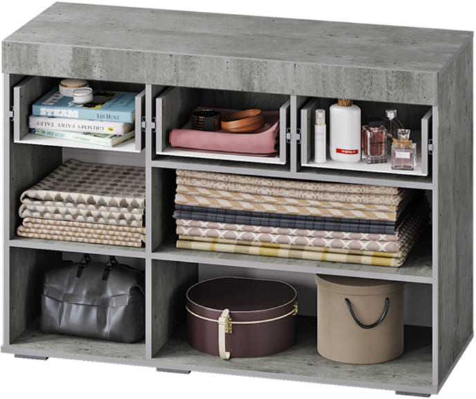 Комод Инстайл КМ-03, бетон/белый