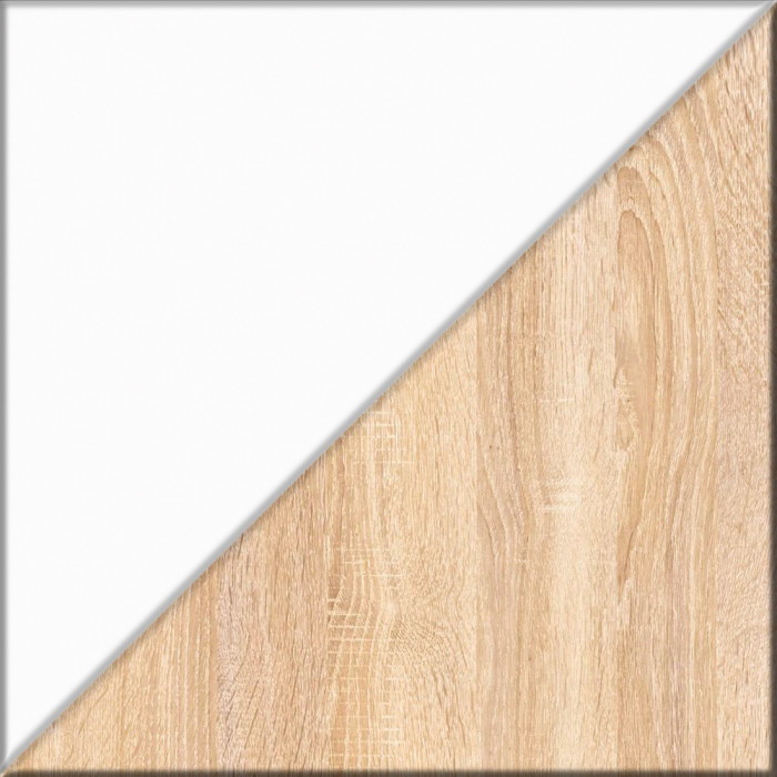 Прихожая П-6 Компоновка № 49, цвет дуб сонома/фасады МДФ белое дерево фрезеровка ромб, ШхГхВ 140х50х210 см., универсальная сборка