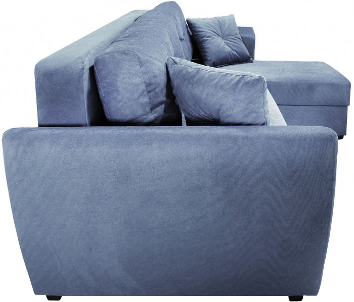 Диван-кровать угловой Амстердам Люкс, 160х200, еврокнижка, велюр, серый