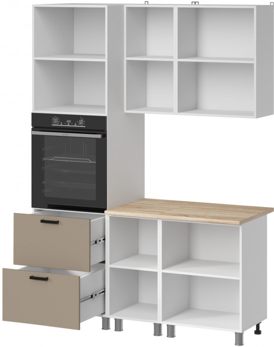 МК Аленушка 1,6м ПД Орешник Матовый Вижен,скоба черный,сонома