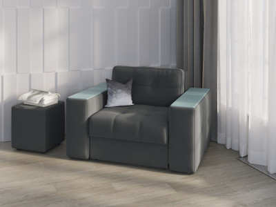 Кресло-кровать "Нави", Серый/МДФ бриз