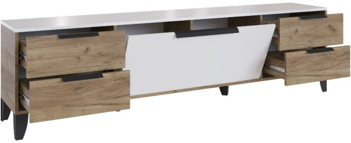 Малави Модульная Гостиная, композиция 3, Дуб крафт табачный/Белый глянец