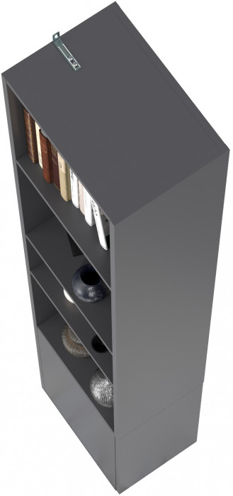 Эйр Гостиная 16.323 Шкаф торцевой, цвет серый графит, ШхГхВ 26,9х38,1х219,5 см., универсальная сборка