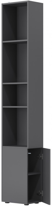 Эйр Гостиная 16.323 Шкаф торцевой, цвет серый графит, ШхГхВ 26,9х38,1х219,5 см., универсальная сборка