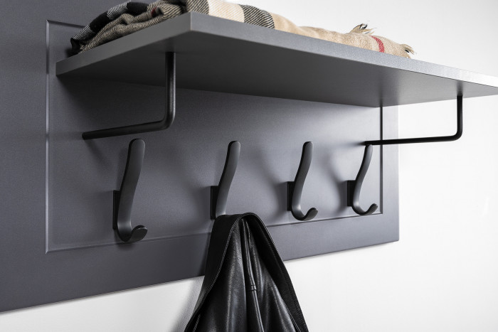 Остин Прихожая 13, цвет серый графит/дуб крафт золотой, ШхГхВ 119,7х54,3х229,6 см., универсальная сборка