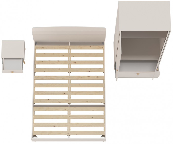 Афина Спальня Кровать 1400 + Шкаф 2-х дверный + Тумба, кашемир серый