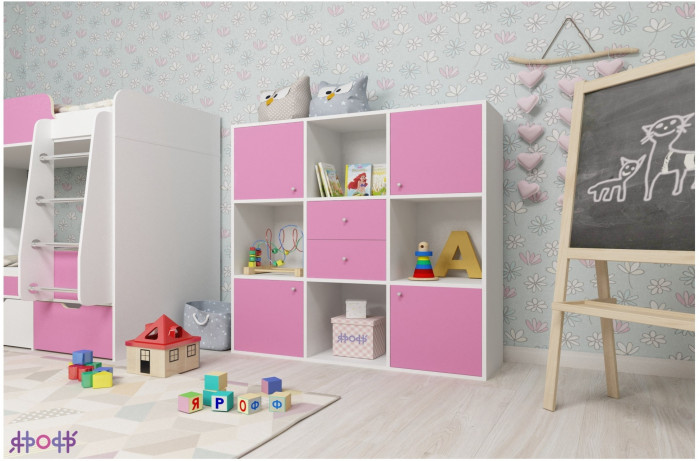 Стеллаж Джери (Белое дерево/Ирис)