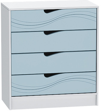 Детский Комод Бриз МДФ, Белый/Антарктида (Волна)