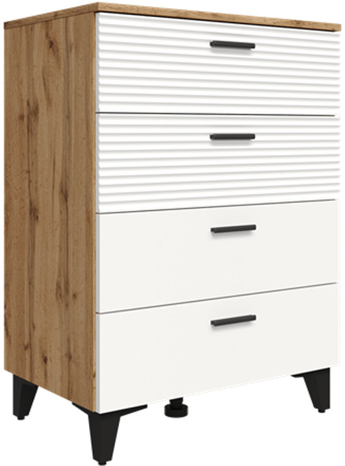 Комод узкий Белла, Дуб Вотан, Тальк