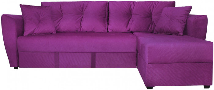 Диван-кровать угловой Амстердам Люкс, 160х200, еврокнижка, велюр, фиолетовый