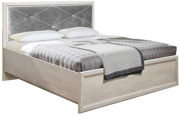 Кровать Сохо 32.26-01 (1400)с под. мех. бетон белый/бетон патина