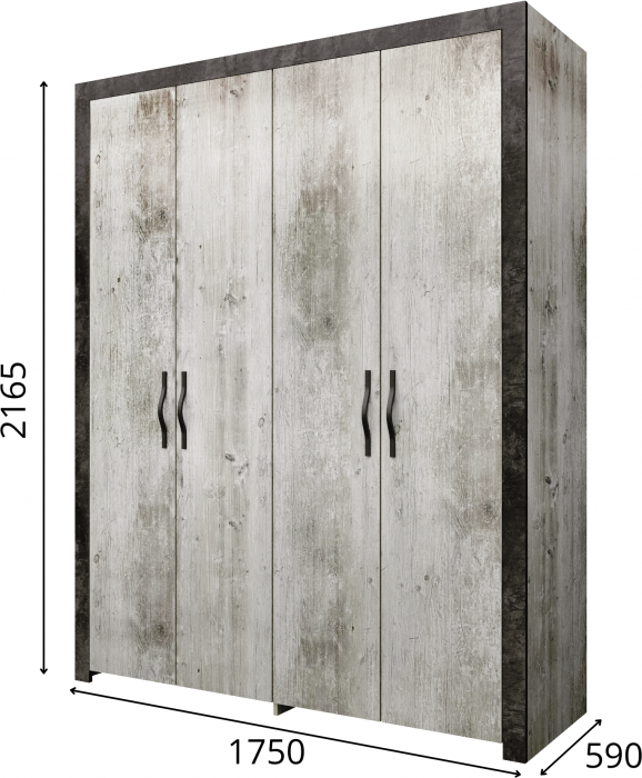 Шкаф четырехдверный 