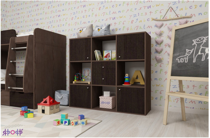 Стеллаж Джери (Ясень Анкор Темный/Ирис)