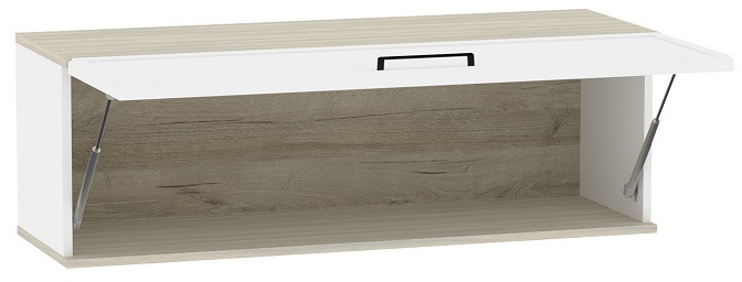 Шкаф навесной Аурелио 81, Блэквуд Сатиновый - Белый