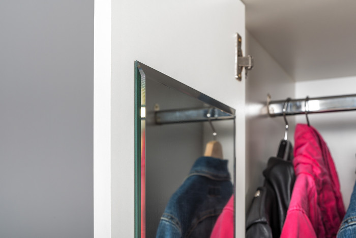 Торонто Компоновка № 25, цвет белый шагрень/стальной серый, сп. м. 800х1900 мм., б/м, основание есть, универсальная сборка