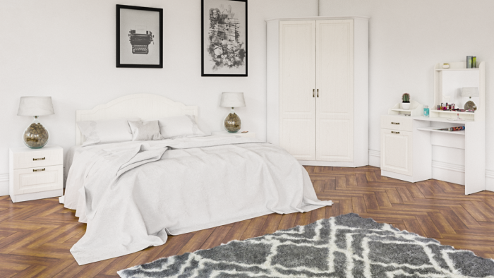 Ливерпуль Стол туалетный 12.46 + Полка 10.118, цвет ясень ваниль/белый, ШхГхВ 119,8х41,3х152,3 см., НЕ универсальная сборка