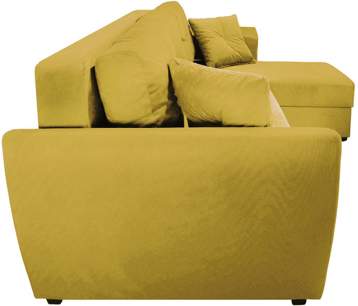 Диван-кровать угловой Амстердам Люкс, 160х200, еврокнижка, велюр, желтый