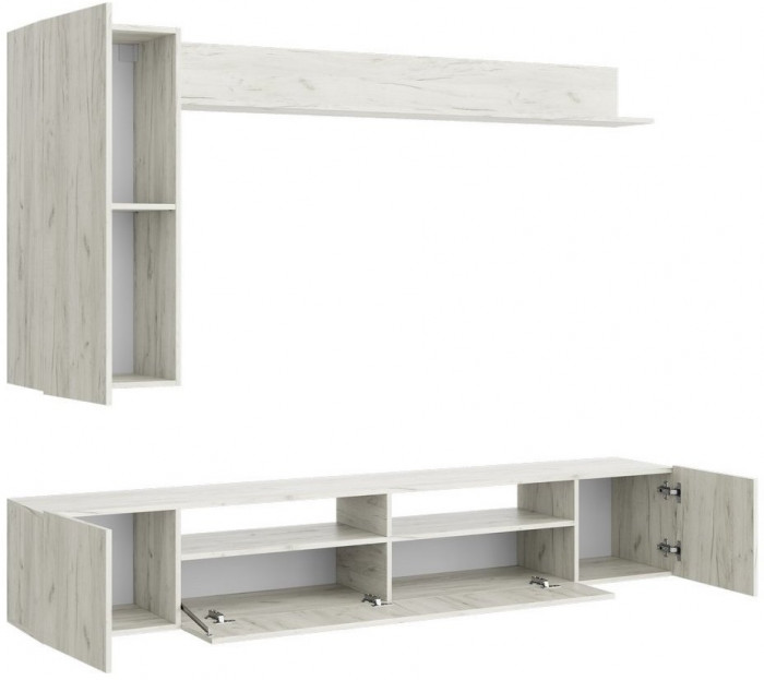 Стенка ТВ Соло-16 ЛДСП (Дуб Крафт белый)