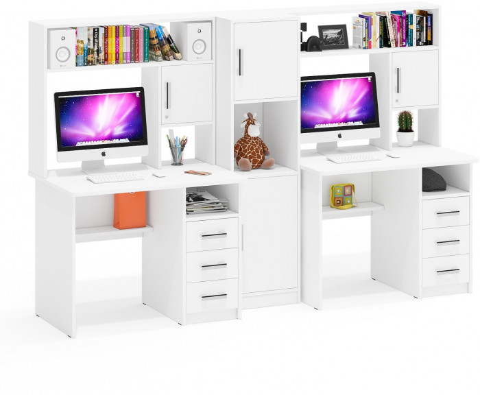 С-МД-СК9 Компоновка № 04, цвет белый шагрень, ШхГхВ 247х70х160 см., НЕ универсальная сборка