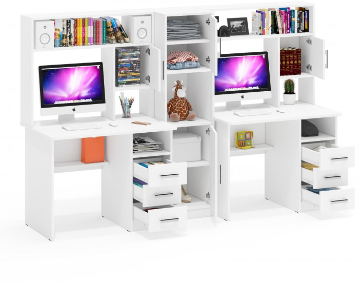 С-МД-СК9 Компоновка № 04, цвет белый шагрень, ШхГхВ 247х70х160 см., НЕ универсальная сборка