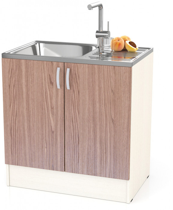 Кухня Мери ШНМ800 Стол под мойку 80 см., цвет дуб/ясень шимо тёмный, ШхГхВ 80х60х85 см. (столешница в комплект на входит)