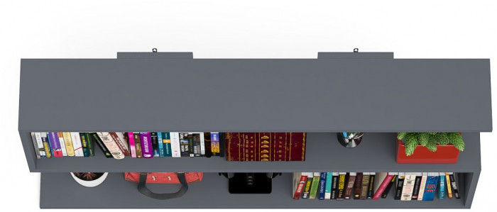 Мори Полка 1200, цвет графит, ШхГхВ 120х21х64,8 см., универсальная сборка