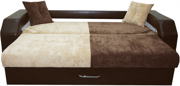 Диван-кровать Манчестер, еврокнижка, велюр/экокожа, 150х195, комби