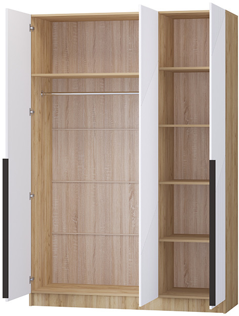 Шкаф Авис 1,5 (№1), Крафт золотой/Белый софтач