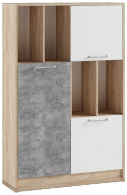 Колибри-лофт Пенал малый дуб сонома/ателье светлое+акрил белый