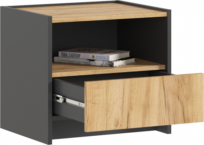 Остин Тумбы прикроватные (2 шт) Дуб крафт, Графит