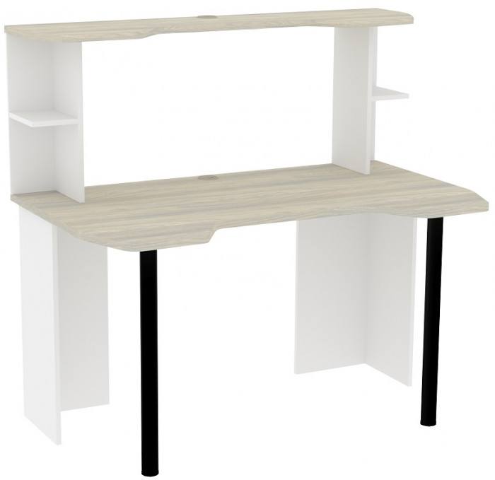 Стол компьютерный Аурелио 84, Блэквуд Сатиновый - Белый