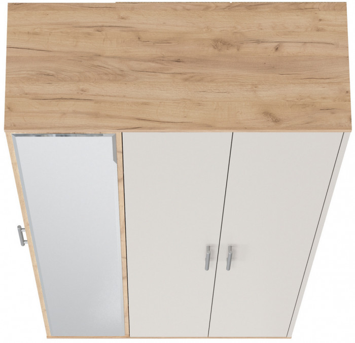 Прихожая 2-3421дкз/к.с Домино-мини, цвет дуб крафт золотой/кашемир серый, ШхГхВ 88х36х202 см., универсальная сборка