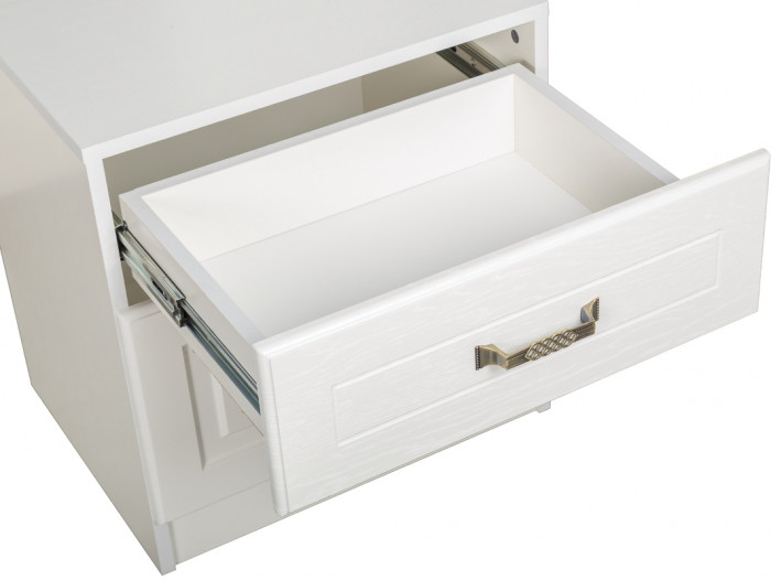 Ливерпуль Тумба 08.146 + Полка 10.117, цвет ясень ваниль/белый, ШхГхВ 50х41,3х73,3 см.