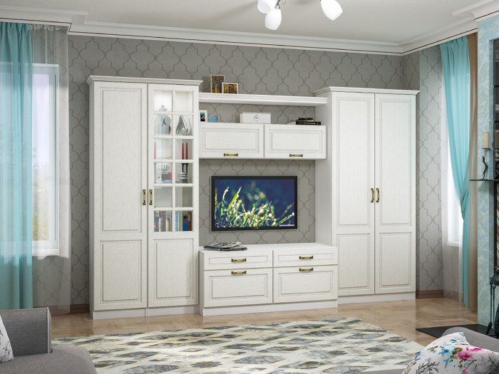 Ливерпуль Набор мебели 4, ясень ваниль/белый