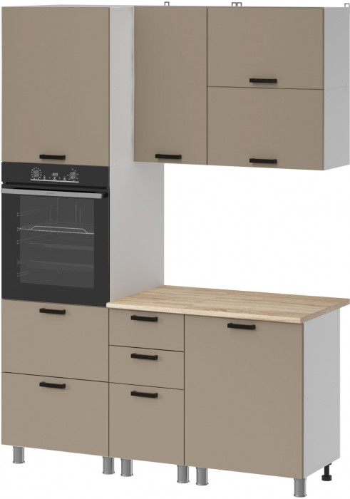 МК Аленушка 1,6м ПД 2 Орешник Матовый Вижен,скоба черный,сонома