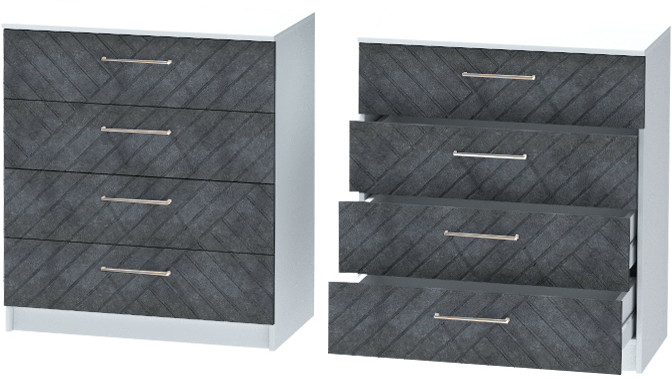 Комод №1 "Иннэс-7", Белый/Бетон графит