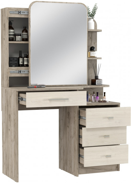 Трюмо 4-25101дкс/скан.д.б. Верона, цвет дуб крафт серый/скандинавское дерево белое, ШхГхВ 98,8х45,1х150,1 см., НЕ универсальная сборка