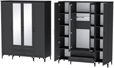 Шарм Шкаф Шк-4 Антрацит/Рамка/Зеркало