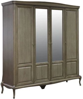 Шкаф для одежды четырехдверный "Монако" с зеркалом - отделка Классик (лак)